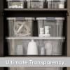 imageSuperio Clear Storage Boxes with Lids 875 Quart Plastic Container Bins for Organizing Stackable Crates BPA Free Non Toxic Odor Free Organizers for Home Office School and Dorm 2 Pack875 Quart