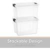 imageSuperio Clear Storage Boxes with Lids 875 Quart Plastic Container Bins for Organizing Stackable Crates BPA Free Non Toxic Odor Free Organizers for Home Office School and Dorm 2 Pack25 Qt