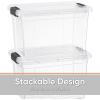 imageSuperio Clear Storage Boxes with Lids 875 Quart Plastic Container Bins for Organizing Stackable Crates BPA Free Non Toxic Odor Free Organizers for Home Office School and Dorm 2 Pack875 Quart