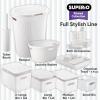 imageSuperio Ribbed Collection  Decorative Plastic Bathroom Accessories Set White Smoke Set of 4 Soap Dish Liquid Dispenser Toothbrush Holder Cup Vanity Organizer Tray  Bathroom Decor GiftWhite