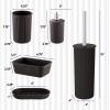 imageSuperio Ribbed Collection  Decorative Plastic Bathroom Accessories Set White Smoke Set of 4 Soap Dish Liquid Dispenser Toothbrush Holder Cup Vanity Organizer Tray  Bathroom Decor GiftBrown