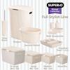 imageSuperio Ribbed Collection  Decorative Plastic Bathroom Accessories Set White Smoke Set of 4 Soap Dish Liquid Dispenser Toothbrush Holder Cup Vanity Organizer Tray  Bathroom Decor GiftEco Friendly