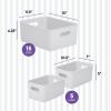 imageSuperio Ribbed Collection  Decorative Plastic Open Home Storage Bins Organizer Baskets White Set of 3 1 Medium 2 Small  Container Boxes for Organizing Closet Shelves Drawer ShelfWhite Smoke