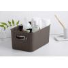 imageSuperio Ribbed Collection  Decorative Plastic Open Home Storage Bins Organizer Baskets White Set of 3 1 Medium 2 Small  Container Boxes for Organizing Closet Shelves Drawer ShelfBrown