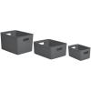 imageSuperio Ribbed Collection  Decorative Plastic Open Home Storage Bins Organizer Baskets White Set of 3 1 Medium 2 Small  Container Boxes for Organizing Closet Shelves Drawer ShelfGrey