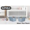 imageSuperio Ribbed Collection  Decorative Plastic Open Home Storage Bins Organizer Baskets White Set of 3 1 Medium 2 Small  Container Boxes for Organizing Closet Shelves Drawer ShelfBlue