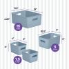 imageSuperio Ribbed Collection  Decorative Plastic Open Home Storage Bins Organizer Baskets White Set of 3 1 Medium 2 Small  Container Boxes for Organizing Closet Shelves Drawer ShelfBlue