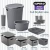 imageSuperio Ribbed Collection  Decorative Plastic Open Home Storage Bins Organizer Baskets White Set of 3 1 Medium 2 Small  Container Boxes for Organizing Closet Shelves Drawer ShelfGrey