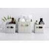 imageSuperio Ribbed Collection  Decorative Plastic Open Home Storage Bins Organizer Baskets White Set of 3 1 Medium 2 Small  Container Boxes for Organizing Closet Shelves Drawer ShelfWhite