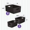 imageSuperio Ribbed Collection  Decorative Plastic Open Home Storage Bins Organizer Baskets White Set of 3 1 Medium 2 Small  Container Boxes for Organizing Closet Shelves Drawer ShelfBrown