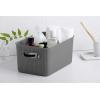 imageSuperio Ribbed Collection  Decorative Plastic Open Home Storage Bins Organizer Baskets White Set of 3 1 Medium 2 Small  Container Boxes for Organizing Closet Shelves Drawer ShelfGrey