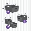imageSuperio Ribbed Collection  Decorative Plastic Open Home Storage Bins Organizer Baskets White Set of 3 1 Medium 2 Small  Container Boxes for Organizing Closet Shelves Drawer ShelfGrey