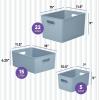imageSuperio Ribbed Collection  Decorative Plastic Open Home Storage Bins Organizer Baskets White Set of 3 1 Medium 2 Small  Container Boxes for Organizing Closet Shelves Drawer ShelfBlue