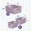 imageSuperio Ribbed Collection  Decorative Plastic Open Home Storage Bins Organizer Baskets White Set of 3 1 Medium 2 Small  Container Boxes for Organizing Closet Shelves Drawer ShelfLilac