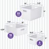imageSuperio Ribbed Collection  Decorative Plastic Open Home Storage Bins Organizer Baskets White Set of 3 1 Medium 2 Small  Container Boxes for Organizing Closet Shelves Drawer ShelfWhite