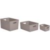 imageSuperio Ribbed Collection  Decorative Plastic Open Home Storage Bins Organizer Baskets White Set of 3 1 Medium 2 Small  Container Boxes for Organizing Closet Shelves Drawer ShelfTaupe