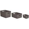 imageSuperio Ribbed Collection  Decorative Plastic Open Home Storage Bins Organizer Baskets White Set of 3 1 Medium 2 Small  Container Boxes for Organizing Closet Shelves Drawer ShelfBrown