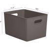 imageSuperio Ribbed Collection  Decorative Plastic Open Home Storage Bins Organizer Baskets White Set of 3 1 Medium 2 Small  Container Boxes for Organizing Closet Shelves Drawer ShelfBrown