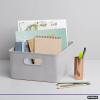 imageSuperio Ribbed Collection  Decorative Plastic Open Home Storage Bins Organizer Baskets White Set of 3 1 Medium 2 Small  Container Boxes for Organizing Closet Shelves Drawer ShelfWhite Smoke