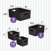 imageSuperio Ribbed Collection  Decorative Plastic Open Home Storage Bins Organizer Baskets White Set of 3 1 Medium 2 Small  Container Boxes for Organizing Closet Shelves Drawer ShelfBrown