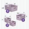 imageSuperio Ribbed Collection  Decorative Plastic Open Home Storage Bins Organizer Baskets White Set of 3 1 Medium 2 Small  Container Boxes for Organizing Closet Shelves Drawer ShelfLilac