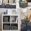 imageSuperio Ribbed Collection  Decorative Plastic Open Home Storage Bins Organizer Baskets White Set of 3 1 Medium 2 Small  Container Boxes for Organizing Closet Shelves Drawer ShelfGrey