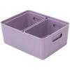 imageSuperio Ribbed Collection  Decorative Plastic Open Home Storage Bins Organizer Baskets White Set of 3 1 Medium 2 Small  Container Boxes for Organizing Closet Shelves Drawer ShelfLilac