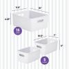 imageSuperio Ribbed Collection  Decorative Plastic Open Home Storage Bins Organizer Baskets White Set of 3 1 Medium 2 Small  Container Boxes for Organizing Closet Shelves Drawer ShelfWhite