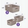 imageSuperio Ribbed Collection  Decorative Plastic Open Home Storage Bins Organizer Baskets White Set of 3 1 Medium 2 Small  Container Boxes for Organizing Closet Shelves Drawer ShelfTaupe