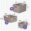 imageSuperio Ribbed Collection  Decorative Plastic Open Home Storage Bins Organizer Baskets White Set of 3 1 Medium 2 Small  Container Boxes for Organizing Closet Shelves Drawer ShelfTaupe