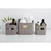 imageSuperio Ribbed Collection  Decorative Plastic Open Home Storage Bins Organizer Baskets White Set of 3 1 Medium 2 Small  Container Boxes for Organizing Closet Shelves Drawer ShelfTaupe
