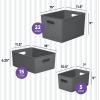 imageSuperio Ribbed Collection  Decorative Plastic Open Home Storage Bins Organizer Baskets White Set of 3 1 Medium 2 Small  Container Boxes for Organizing Closet Shelves Drawer ShelfGrey