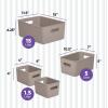 imageSuperio Ribbed Collection  Decorative Plastic Open Home Storage Bins Organizer Baskets White Set of 3 1 Medium 2 Small  Container Boxes for Organizing Closet Shelves Drawer ShelfTaupe