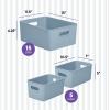 imageSuperio Ribbed Collection  Decorative Plastic Open Home Storage Bins Organizer Baskets White Set of 3 1 Medium 2 Small  Container Boxes for Organizing Closet Shelves Drawer ShelfBlue