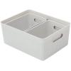 imageSuperio Ribbed Collection  Decorative Plastic Open Home Storage Bins Organizer Baskets White Set of 3 1 Medium 2 Small  Container Boxes for Organizing Closet Shelves Drawer ShelfWhite Smoke
