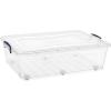 imageSuperio 44 Qt Clear Plastic Storage Bin with Lid and Wheels NonToxic BPA Free Odor Free Organizer Storage Box Stackable Plastic Tote for Home Garage Closet2675x1825x75Wheeled