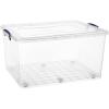imageSuperio 44 Qt Clear Plastic Storage Bin with Lid and Wheels NonToxic BPA Free Odor Free Organizer Storage Box Stackable Plastic Tote for Home Garage Closet85 Quart