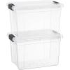 imageSuperio Clear Storage Boxes with Lids 875 Quart Plastic Container Bins for Organizing Stackable Crates BPA Free Non Toxic Odor Free Organizers for Home Office School and Dorm 2 Pack875 Quart