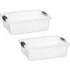 imageSuperio Clear Storage Boxes with Lids 875 Quart Plastic Container Bins for Organizing Stackable Crates BPA Free Non Toxic Odor Free Organizers for Home Office School and Dorm 2 Pack74 Qt