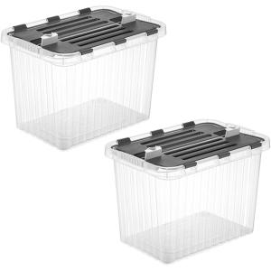 imageSuperio Clear Storage Boxes with Lids 875 Quart Plastic Container Bins for Organizing Stackable Crates BPA Free Non Toxic Odor Free Organizers for Home Office School and Dorm 2 Pack17x1165x1225