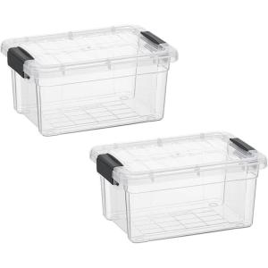 imageSuperio Clear Storage Boxes with Lids 875 Quart Plastic Container Bins for Organizing Stackable Crates BPA Free Non Toxic Odor Free Organizers for Home Office School and Dorm 2 Pack185 Qt