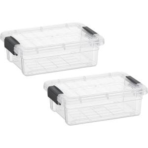 imageSuperio Clear Storage Boxes with Lids 875 Quart Plastic Container Bins for Organizing Stackable Crates BPA Free Non Toxic Odor Free Organizers for Home Office School and Dorm 2 Pack127 Qt