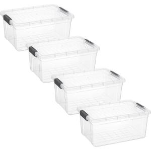 imageSuperio Clear Storage Boxes with Lids 875 Quart Plastic Container Bins for Organizing Stackable Crates BPA Free Non Toxic Odor Free Organizers for Home Office School and Dorm 2 Pack21 Qt