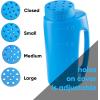 imageIce Melt Salt Spreader Handheld Shaker for Lawn Seed Salt Ice Melt Deicer Shaker 2 Liter Adjustable Hole Size Handy for Lawn Seed Salt To DeiceBlue 2Pack