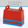 imageSnow Block Form Perforated Brick Mold  Red Sand Block Mold 11 Inch Kids Durable Outdoor Toys Winter Snow Fort Snow Castle Sand Box Beach Castle Sturdy and Well Designed By SuperioRed and Blue Brick