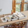 imageSuperio Decorative Plastic Desk Drawer Organizer Tray White Set of 4 Open Home Storage Bins Organizer Baskets for Organizing Closet Shelves Drawer Shelf GreyWhite