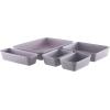 imageSuperio Decorative Plastic Desk Drawer Organizer Tray White Set of 4 Open Home Storage Bins Organizer Baskets for Organizing Closet Shelves Drawer Shelf GreyLilac