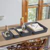 imageSuperio Decorative Plastic Desk Drawer Organizer Tray White Set of 4 Open Home Storage Bins Organizer Baskets for Organizing Closet Shelves Drawer Shelf GreyGrey