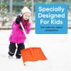 imageSuperio Kids Snow Shovel Plastic Small Shovel for Snow Removal with Wooden Handle Heavy Duty 12quot Blade Blue 2 PackOrange
