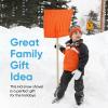 imageSuperio Kids Snow Shovel Plastic Small Shovel for Snow Removal with Wooden Handle Heavy Duty 12quot Blade Blue 2 PackOrangeNavy